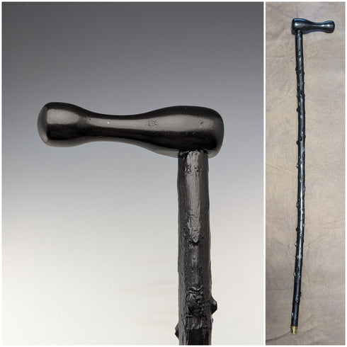 英国ヴィンテージ 紳士用 L字ハンドル ブランブルシャフト ステッキ 杖 91cm